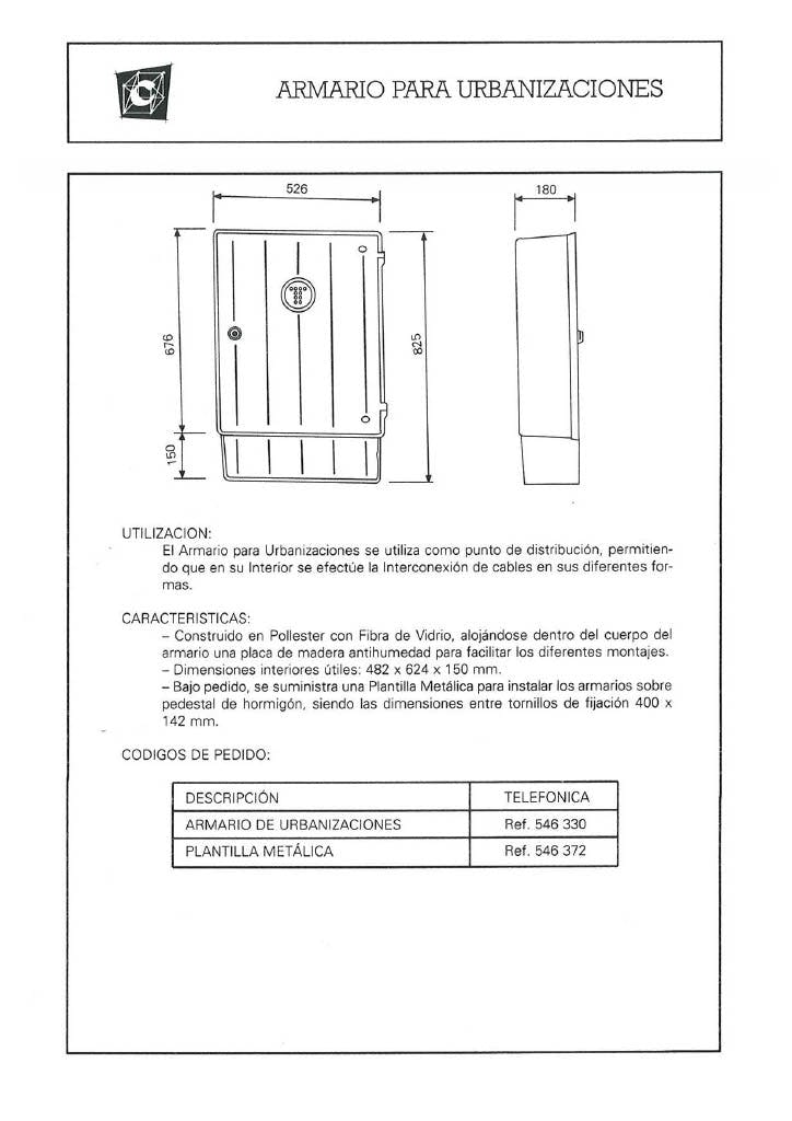 Armario de telefonica para urbanizacion